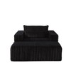 75'' Corduroy Sponge Lounge Sleeper Sofa with Removable Footrest, No Assembly Required and Backrest Pillow - 4 of 4