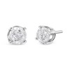 Silver 4-Prong Round-cut "Salt and Pepper" Diamond Classic Stud Earrings - 4 of 4