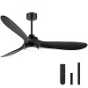 Airsurfer 60" Modern Matte Black Propeller Ceiling Fan with Color-Changing LED Light & Remote, 3-Blade Design - 2 of 4