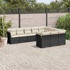 vidaXL 11 Piece Patio Sofa Set with Cushions Poly Rattan - Black and Cream Without Table - 2 of 4