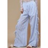 Women Everyday Checked Elastic Waist Side Strape Bowtie Casual Loungewear Pants IRIS FASHION - 4 of 4