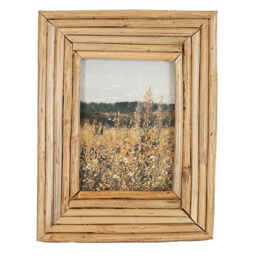 4x6 Photo Rattan Pieced Picture Frame with Glass Pane by Foreside Home & Garden