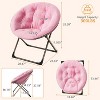 Comfy Oversized Saucer Chair, Soft Plush Fabric Reading Lounger for Adults, Stable X-Large Metal Frame Foldable Accent Lazy Chair - 2 of 4