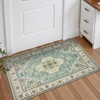 Lahome Medallion Floral Hallway Area Rug–Soft Low Pile Washable Non-Slip Carpet for Kitchen,Bedroom, Living Room,or Dining Room - 2 of 4
