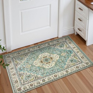 Lahome Boho Traditional Front Door Rug Soft Non Slip Washable Entryway Mat Bohemian Low Pile Throw Doormat Carpet for Living Room Kitchen Laundry - 1 of 4