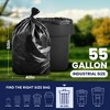Plasticplace 55 Gallon Rubbermaid* Compatible Black Trash Bags, 1.2 Mil, 40'' x 50'' (100 Count) - 3 of 4