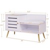 VECELO Shoe Bench with Storage for Entryway Removable Padded Cushion, Lourvered Door - 4 of 4