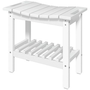 Resenkos Shower Ottoman Bench,Shower Bench, Waterproof Shower Stool with Handle, Storage Shelf, Dark Gray - 1 of 4