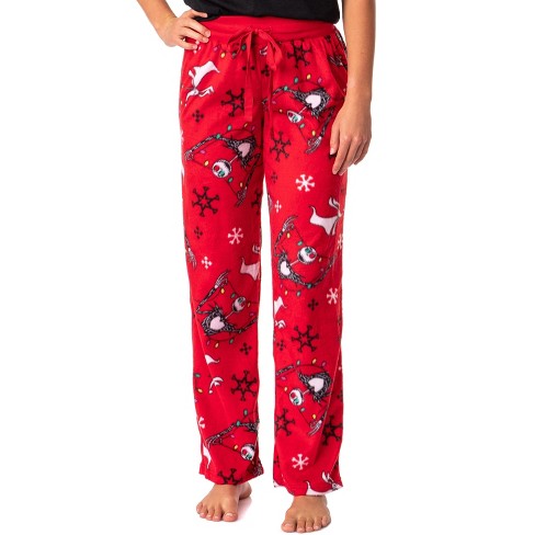 Womens' Nightmare Before Christmas Jack Skellington Zero Pajama Pants  (X-Large) Red