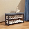 Bamboo Shoe Bench, 3-Tier Shoe Rack, Stable Shoe Organizer for Entryway, - 2 of 4