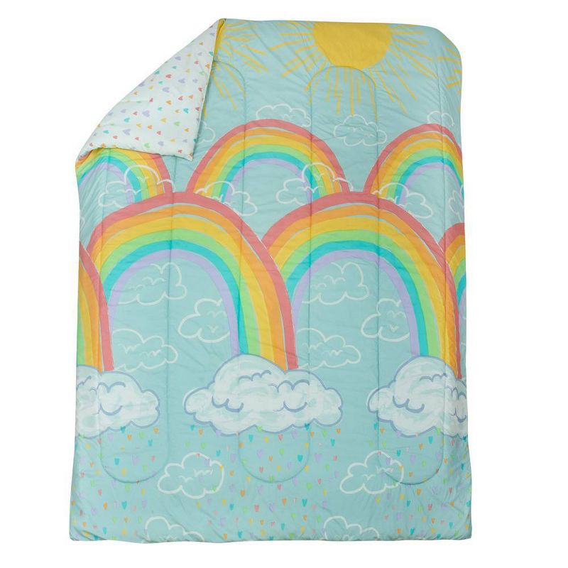5pc Twin Rainbow Clouds Kids&#39; Bed in a Bag Blue - Kidz Mix, 5 of 7