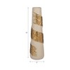 Glam Tall Metal Vase with Embossed Detailing, Aluminum Decorative Accent for Home, Office, Bedroom, or Living Room - Elegant Finish - White & Gold - 4 of 4