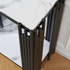 NicBex Console Table with Faux Marbling Shelves,Entryway Table with Adjustable Feet,Modern Couch Table for Living Room,Black - 4 of 4