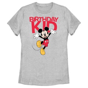 Women's Mickey & Friends Happy Birthday Kid T-Shirt - 1 of 4
