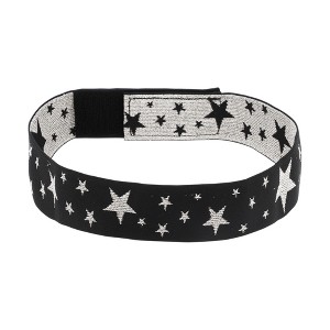 Unique Bargains Star Wig Edge Fixing Headband 23.62"x1.57" Black Silver Tone 1 Pc - 1 of 4
