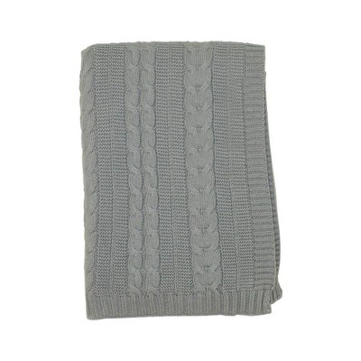 Kimberly Grant Cable Knit Blanket - Gray