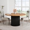GustoWave 47'' Modern Round Dining Table for 4 People, MDF Circle Kitchen Table with Metal Pedestal Base, Wood Texture Easy to Clean - 3 of 4