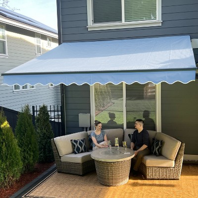ALEKO 13 x 10 feet Retractable Black Frame Home Patio Canopy Awning 13'x10'