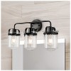GreenEver 3-Light Modern Sconce, Clear Glass Shade, Industrial Fixture for Bathroom, Living Room, Bedroom, Kitchen, E26 Socket [No Bulb] - 4 of 4