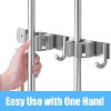 LunaLulinlk 2 Packs Mop and Broom Holder Wall Mount, Utility Hooks Mop Hanger, Broom Organizer Wall Hanging Rack - 2 of 4