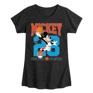 Girls' - Disney - Mickey Jump Shot Fitted Short Sleeve Graphic T-Shirt - 1 of 4