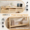 VINGLI 51" Console Table with Drawers, Rattan Entryway Table with Storage Shelf, Boho Narrow Sofa Table for Living Room, Natural Rattan - 3 of 4