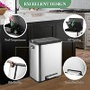 30L Stainless Steel Dual-Compartment Kitchen Trash Can, Foot Pedal Recycling Bin, Hands-Free Sorting Garbage Can for Home & Office - 4 of 4