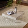 Okak Modern Wave-Edge Coffee Side Table Set of 2, Fiberglass & No Assembly End Tables, Apartment Size for Living Room & Bedroom - 2 of 4