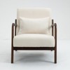 GustoWave Mid Century Modern Accent Chair with Wood Frame, Upholstered Living Room Chairs with Waist Cushion, Reading Armchair , Beige - 2 of 4