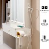 CAVINAS USB Power Supply Vanity Desk with Lights Modern Vanity Table Large Storage Vanity Desk with Mirror and Lights for Bedroom - 3 of 4
