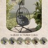 LeisureMod Summit Series Outdoor Egg Swing Chair in Black with Cushions, Hanging Patio Chair for One Person - 3 of 4