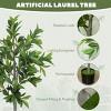 TopComfy Artificial Trees Potted Fake Laurel Tree Artificial Tree Lifelike Laurel Leaves Faux Tree in Pot for Indoor, Green, 5.9"*5.9"*35.4" - 3 of 4