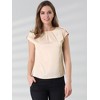 Allegra K Women's Satin Cap Sleeve Pleated Casual Work Office Blouse - 3 of 4