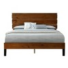 Full/Queen/King Size Wood Platform Bed Frame with Three-Piece Headboard Design, Mid-Century Modern, Brown-ModernLuxe - 4 of 4