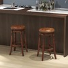 Tangkula Bar Stool Set of 4 29.5Inch Swivel Bar Height Stool Solid Wood Frame Kitchen Stools - 3 of 4
