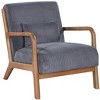 Homy Casa Mid-Century Wood Frame Accent Chair with Pillow – Cozy Retro Lounge Seating - 2 of 4