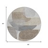 HomeRoots 8' Taupe And Gray Round Abstract Washable Indoor Outdoor Area Rug - 3 of 4