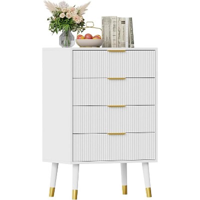 4 Drawer Dresser for Bedroom, Modern Closet Dressers Chest of Drawers, Wood Storage Dresser Chest Cabinet Organizer Unit