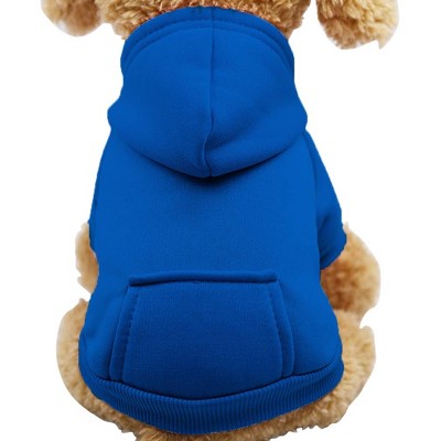 Gooby Winter Dog Hoodie Sweatshirts with Pockets Warm Dog Clothes for Small Dogs Chihuahua Coat Clothing Puppy Cat Custume (Dark Blue, XX