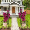 Metal Garden Arch with two plant stands 79.5" Wide x 86.6" High Climbing Plants Support Rose Arch Outdoor Black - 2 of 4