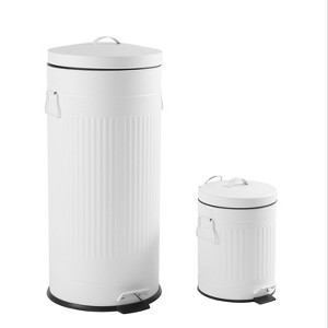 happimess Theo Retro 8-Gallon Step Trash Can with Soft-Close Lid and FREE Mini Trash Can - 1 of 4