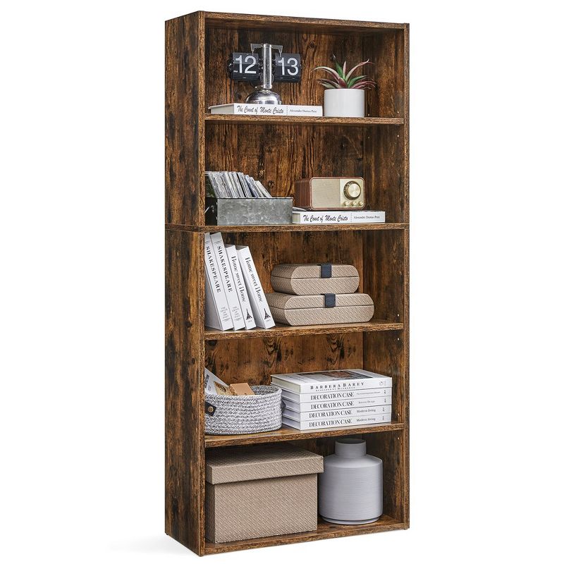 VASAGLE Bookshelf, 23.6 Inches Wide, 5-Tier Open Bookcase with Adjustable Storage Shelves, Floor Standing Unit, 1 of 6