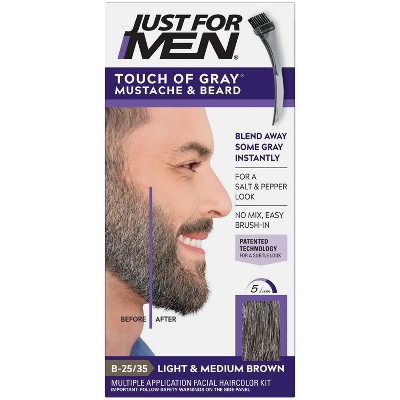 Touch of Gray Mustache & Beard Color - Light & Med Brown