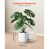 VEVOR Plant Pot,12-Inch Large Cylinder Planter with Drainage Holes,Non-Slip Pads & Detachable Saucer,Modern Ceramic Flower Pots,Tree Planter Pot,White - 3 of 4