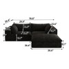 78.8" Blue Cloud Sofa with Ottoman, Corduroy Fabric Deep Seat Couches Double-layer design,Removable Cushion No Assembly - 3 of 4