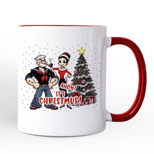 Ahoy  It's Christmus! Popeye and Olive Mug, Vintage Sailor Christmas Gift | OrnamentallyYou - 1 of 4