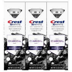Crest 3D White Whitening Therapy Charcoal Deep Clean Fluoride Toothpaste - Invigorating Mint - 3.5oz