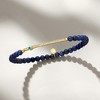 Ross-Simons Lapis and .10 ct. t.w. CZ Evil Eye Stretch Bracelet in 18kt Gold Over Sterling Size - 3 of 4