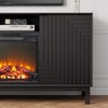 SAINTCY 58 inch Fireplace TV Stand with Unique Z-Shaped Door, Mid Century Modern TV Stand with 18" Electric Fireplace Insert, Fireplace TV Cabinet - 3 of 4