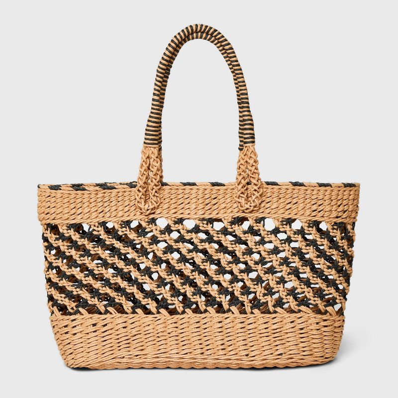 Large Straw Tote Handbag - A New Day™, 1 of 7